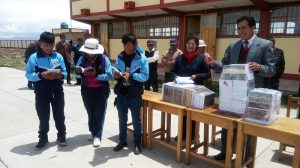 IES «MIGUEL GRAU» DE SAN PEDRO DE HUAYLLATA INAUGURO MODERNA REMALLADORA Y MODULO  DE TEXTOS