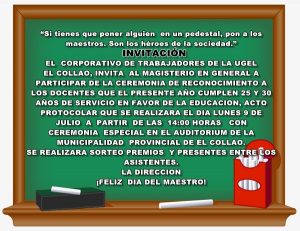 HOMENAJE  AL DIA DEL MAESTRO: 9 DE JULIO 2018