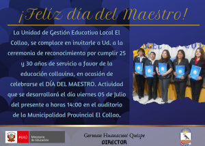 FELIZ DÍA MAESTRO COLLAVINO – 05 DE JULIO – RECONOCIMIENTO A TU LABOR DOCENTE