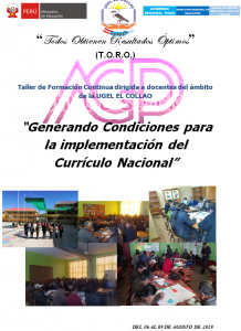 ENCUESTA DE SATISFACCIÓN DEL IV TALLER PARA LA IMPLEMENTACIÓN DEL C.N. DIRIGIDO A DOCENTES DEL ÁMBITO DE LA UGEL EL COLLAO.