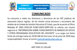 COMUNICADO URGENTE INFORMACIÓN DE MANEJO DE OFFICE DE DOCENTES…