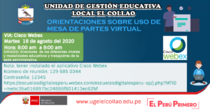 ORIENTACIONES SOBRE USO DE MESA DE PARTES VIRTUAL- UGEL EL COLLAO