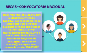 Becas para el nivel secundaria con Modelo de Servicio Educativo JEC