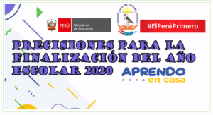 INSTRUCTIVO, Y DIRECTIVA DE FINALIZACIÓN DEL AÑO LECTIVO 2020 (ANEXOS)