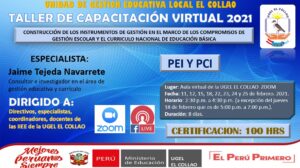 TALLER DE CAPACITACION VIRTUAL 2021