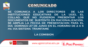 COMUNICADO URGENTE RACIONALIZACION