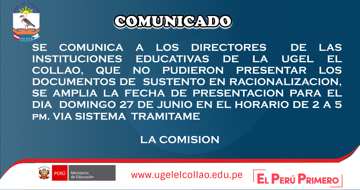 COMUNICADO URGENTE RACIONALIZACION
