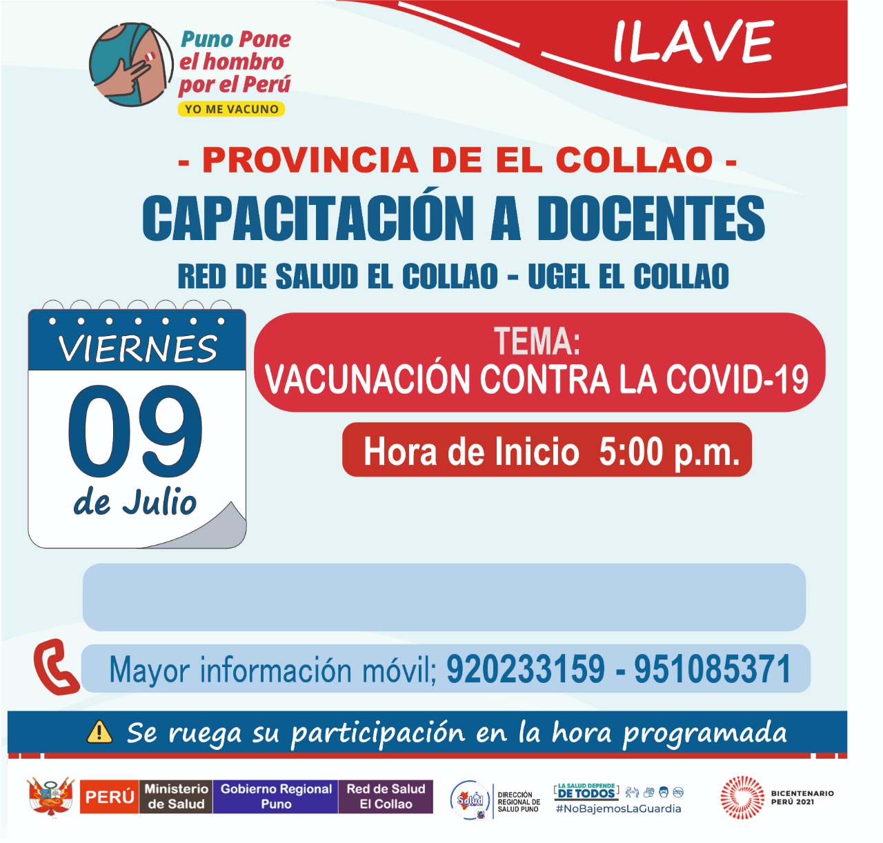 CAPACITACIÓN A DOCENTES «VACUNACION CONTRA LA COVID -19»
