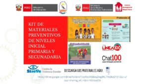 KIT DE MATERIALES PREVENTIVOS NIVELES INICIAL, PRIMARIA, SECUNDARIA