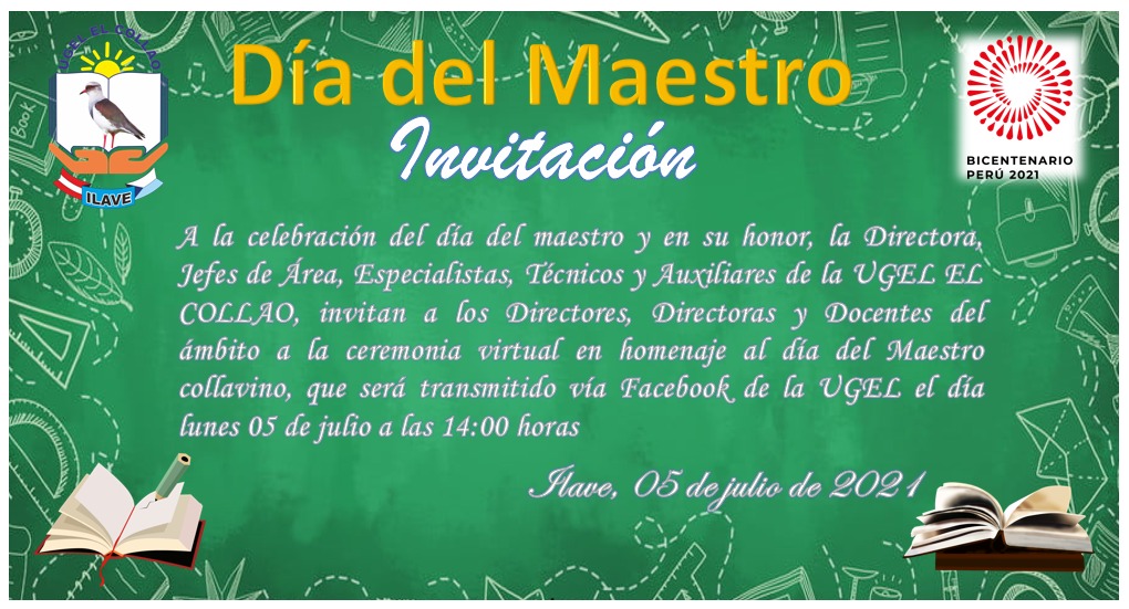 Invitación a la Celebración Virtual por el día del Maestro