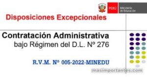 CRONOGRAMA PARA EL PROCESO DE CONTRATACIÓN DE PERSONAL ADMINISTRATIVO DEL REGIMEN LABORAL DL. 276 PARA EL AÑO 2022