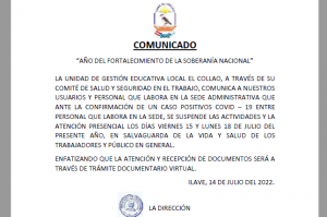 COMUNICADO URGENTE 14 DE JULIO DE 2022