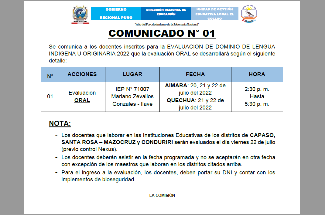 COMUNICADO EVALUACION ORAL EIB 2022