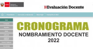RESOLUCIÓN VICEMINISTERIAL N° 082-2022-MINEDU Y CRONOGRAMA-NOMBRAMIENTO DOCENTE 2022