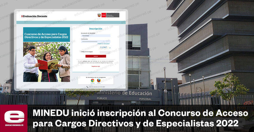 CONCURSO DE ACCESO PARA CARGOS DIRECTIVOS Y DE ESPECIALISTAS 2022