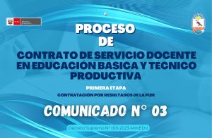COMUNICADO N° 03 CONTRATO DOCENTE-2023