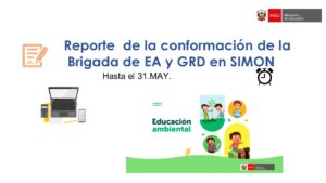 Reporte de conformación de Brigadas de Educación Ambiental y Gestión de Riesgos de  Desastres de las IIEE., en el aplicativo SIMON