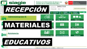 Registro de Materiales en el SIAGIE.
