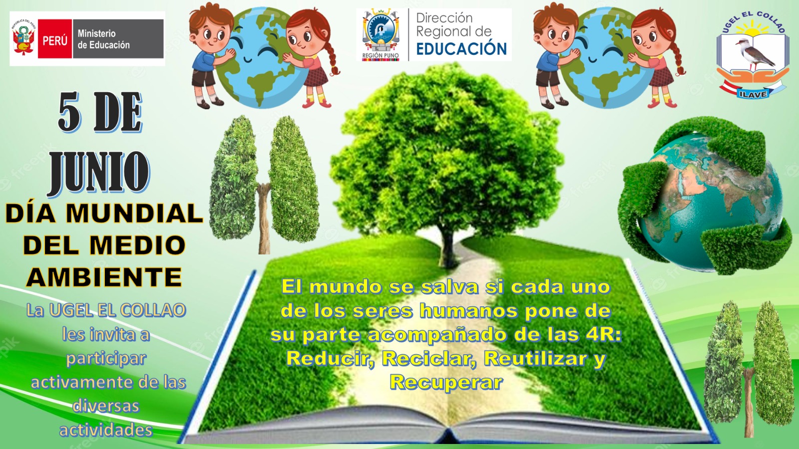 DESARROLLO DE LAS ACTIVIDADES POR EL DÍA MUNDIAL DEL MEDIO AMBIENTE EN LAS IIEE.