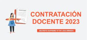 PLAZA VACANTE PARA ADJUDICAR POR CONTRATACIÓN DOCENTE: FECHA DE ADJUDICACION: 14-08-2023