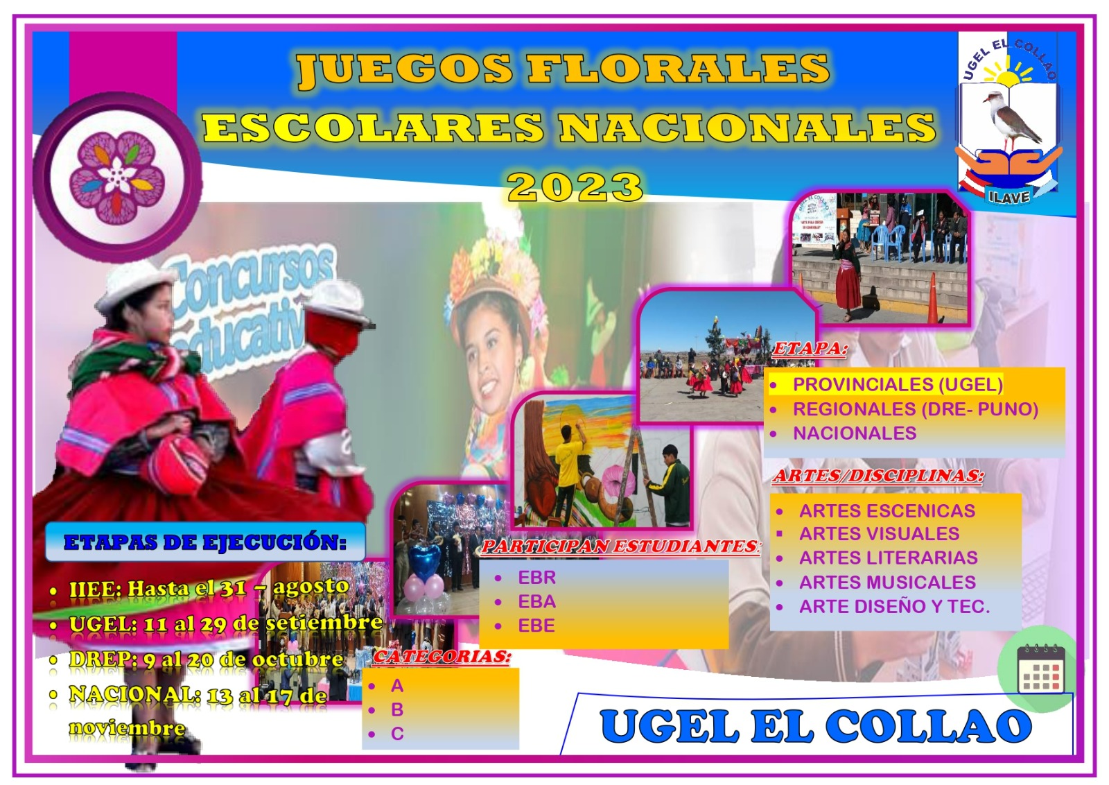 ORDEN DE PRESENTACION – JUEGOS FLORALES ESCOLARES NACIONALES 2023 ETAPA UGEL